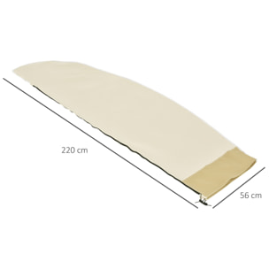 Housse de protection imperméable pour parasol droit avec fermeture éclair et cordon de serrage polyester PVC haute densité beige