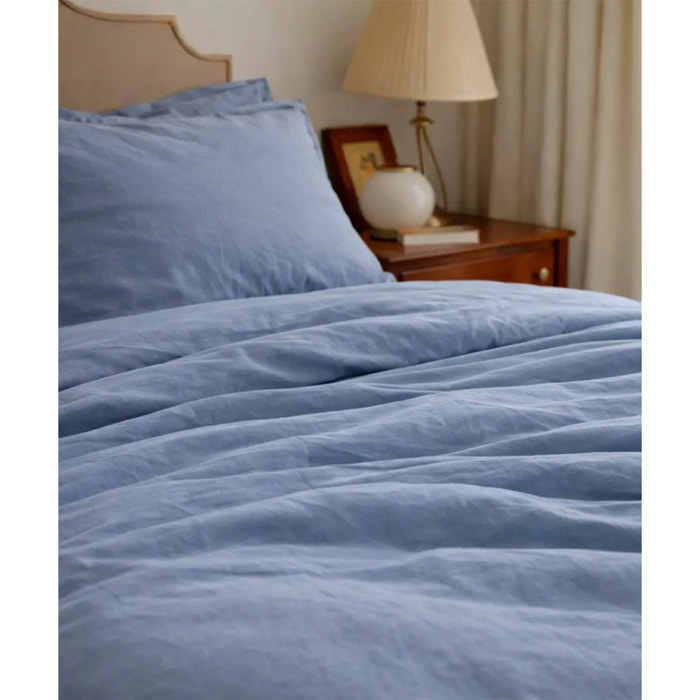 Lenzuolo superiore RASO AZZURRO tinta unita per letto matrimoniale 100% Raso di Cotone e Made in Italy