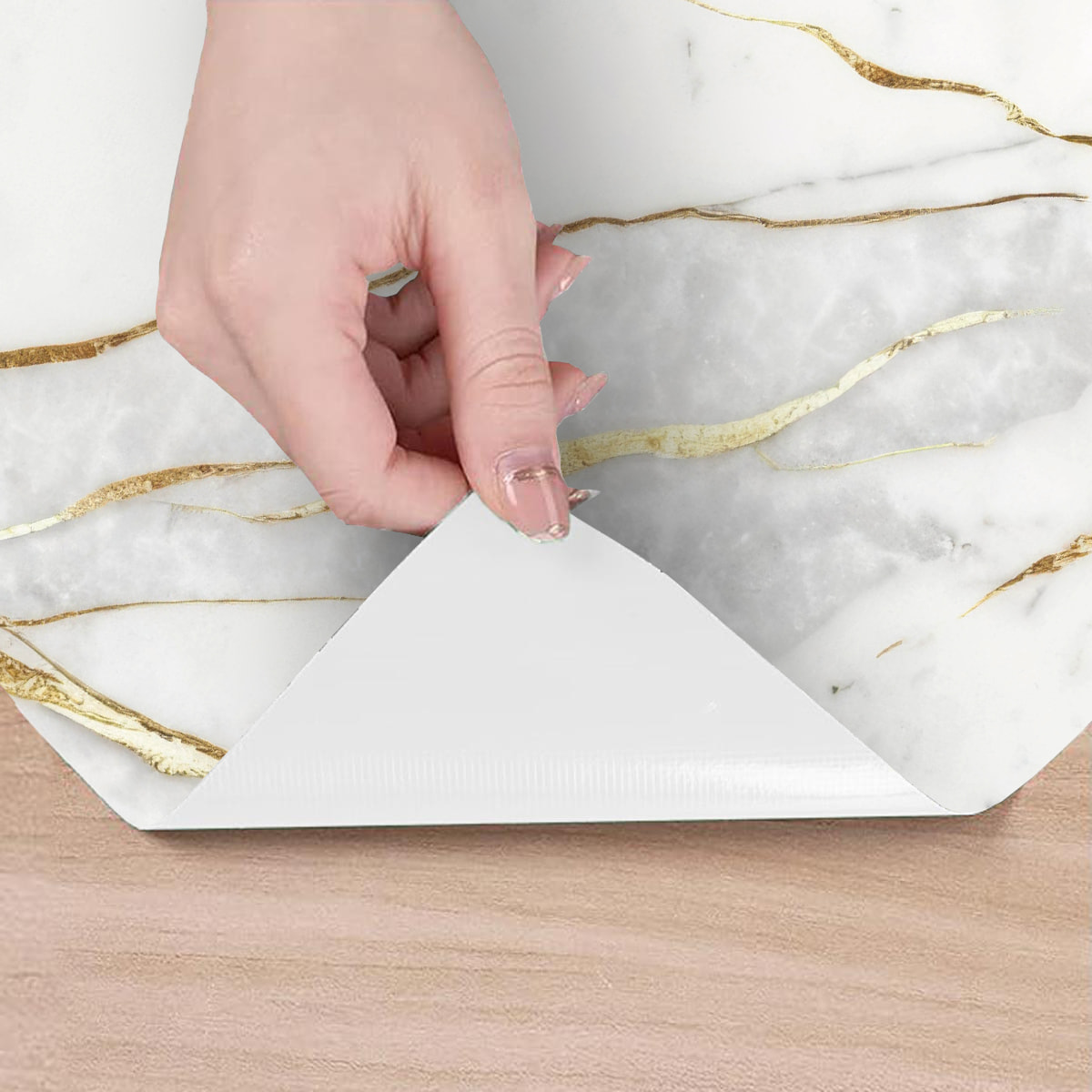 Revêtement sticker sol - MARBRE DE CAGLIARI - Rouleau adhésif Protection Anti-dérapant