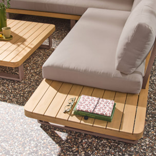 Salon de jardin d'angle bois d'acacia et aluminium 5 places ACALIA LATIKA