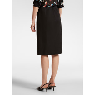 Elena Mirò - Falda recta de color liso - Negro