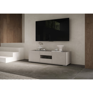 Meuble TV bas 3 portes 130x40x40 Riflesso cachemire
