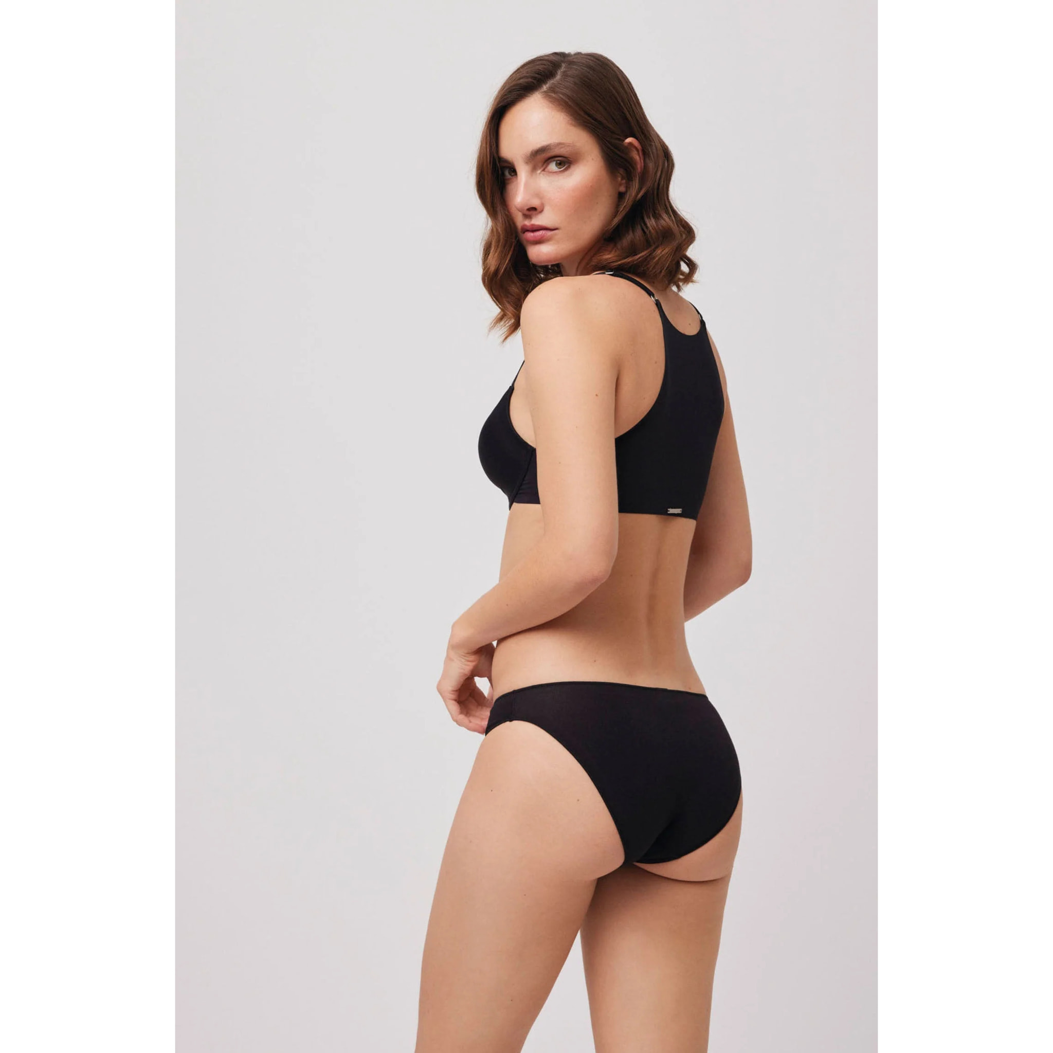 Mini slip in cotone nero
