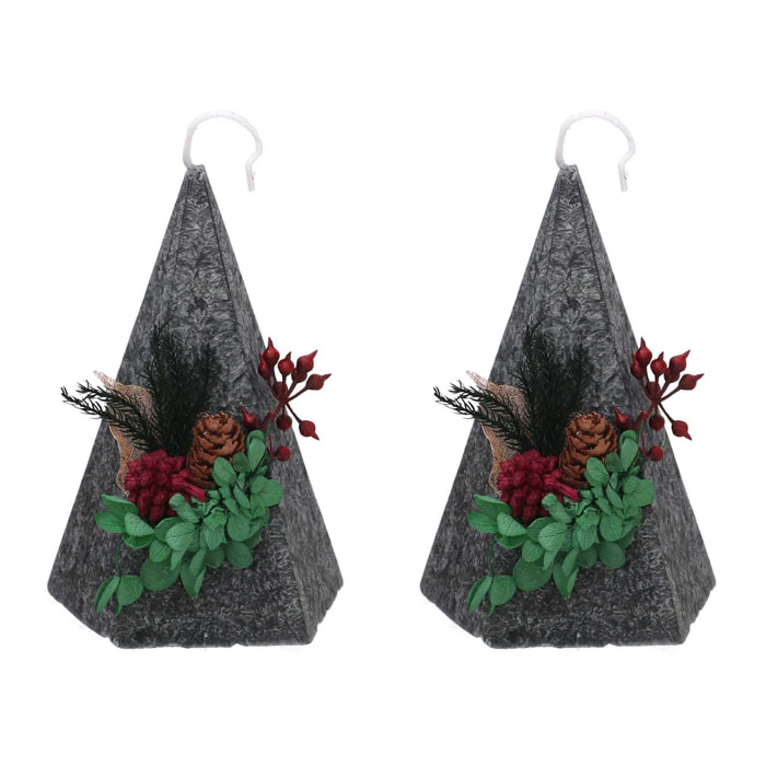 Set di 2 candele in cera profumata con aroma di legno Agar cm22,5x12x10