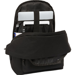 Mochila doble para portatil 15,6"+usb f.c.barcelona chica negro