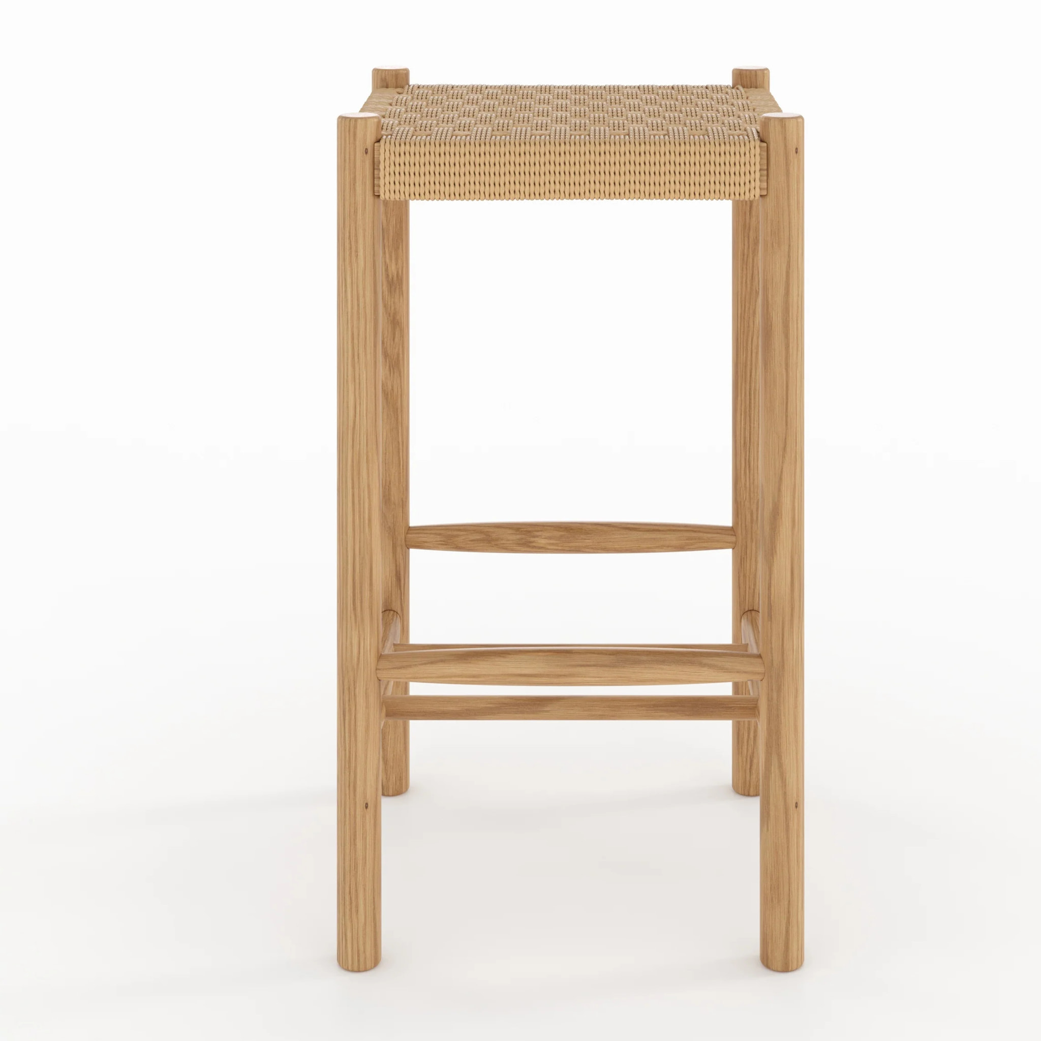 Tabouret pour îlot central 65 cm en tressage et bois - Kepler