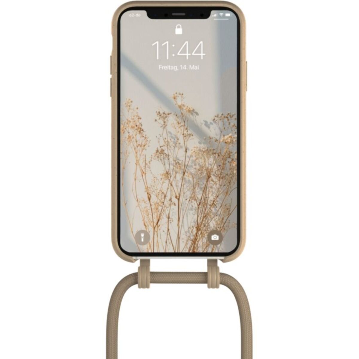 Etui avec cordon WOODCESSORIES iPhone 13 mini Tour de cou gris