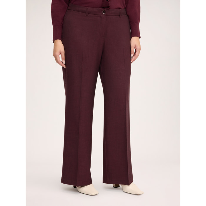 Fiorella Rubino - Pantaloni Wide Leg piega stirata - Bordeaux