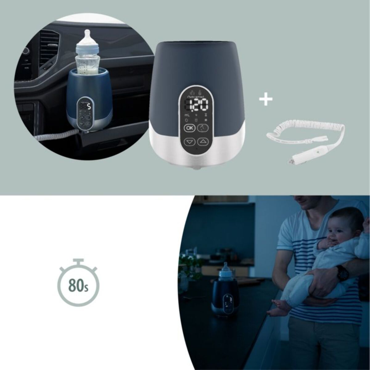 Chauffe biberon BABYMOOV maison et voiture nutri smart