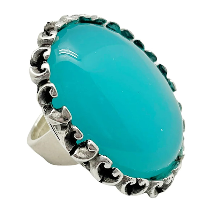 Anillo grande Retro en Azul