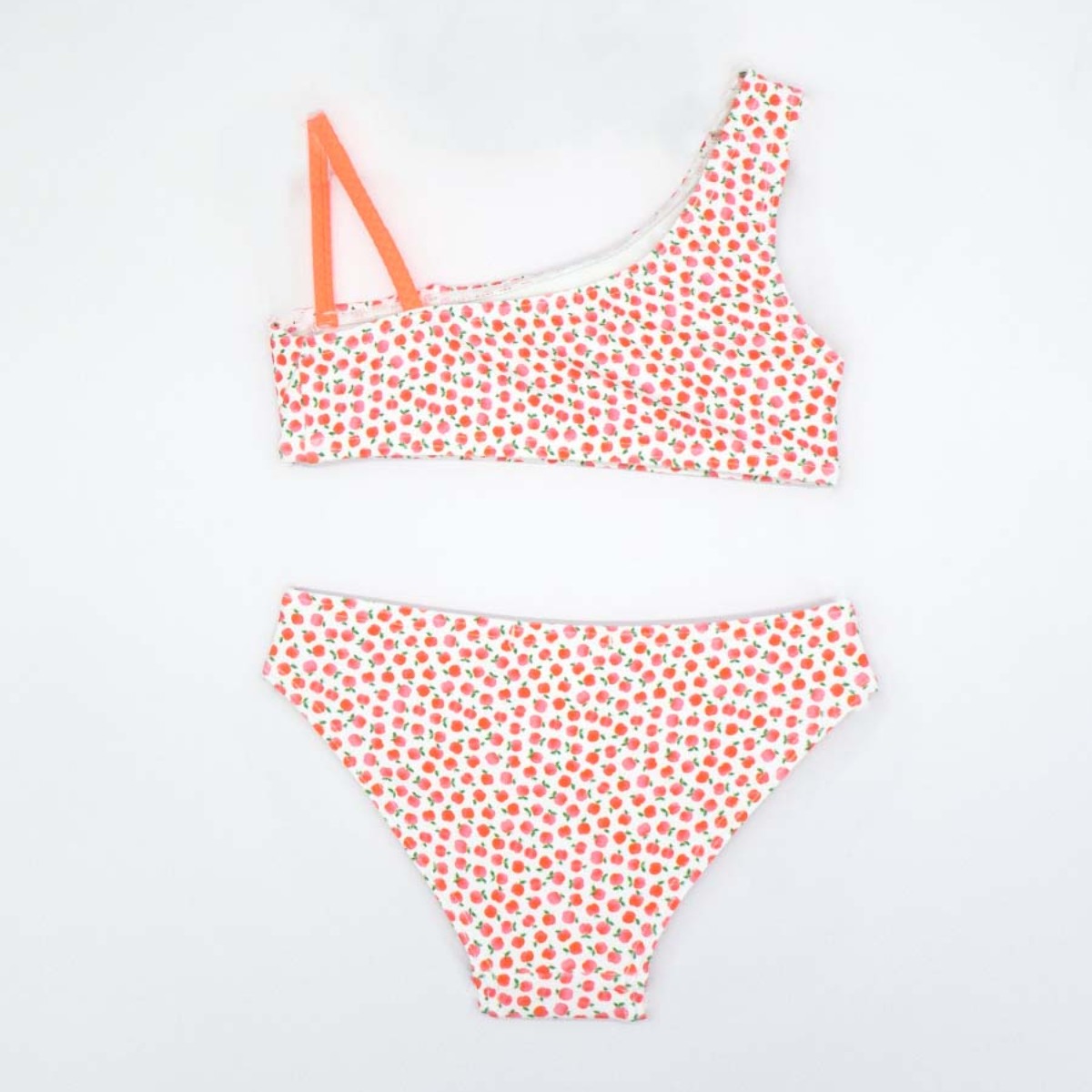 BIKINI ASIMETRICO ESTAMPADO MANZANITAS