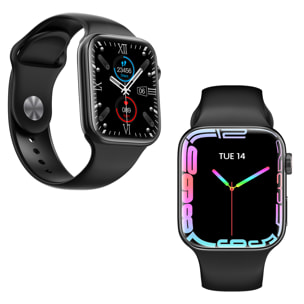 Smartwatch T900 Pro 8 con pantalla de 1,8 HR, monitor cardiaco y de O2 en sangre. Varios modos deportivos, notificaciones de apps.