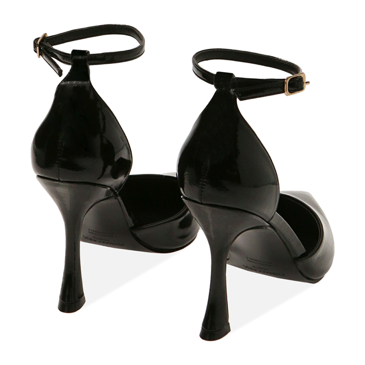 Décolleté nere in naplack, tacco 9,5 cm