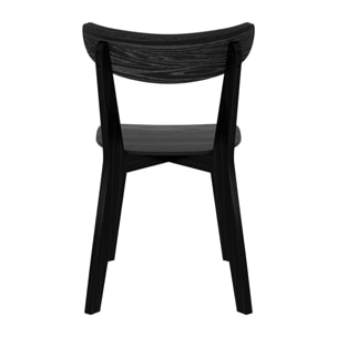 Lot de 2 chaises en bois d'hévéa noir - Tabata