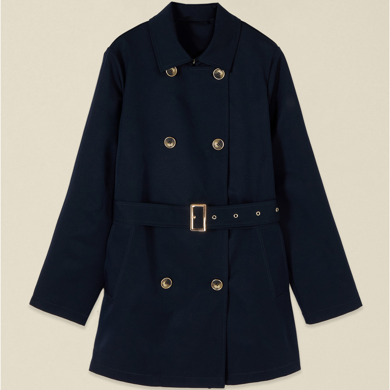 Oltre - Trench midi doppiopetto - Blu