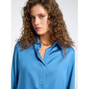 Elena Mirò - Camiseta polo de dos tejidos - Light - blue