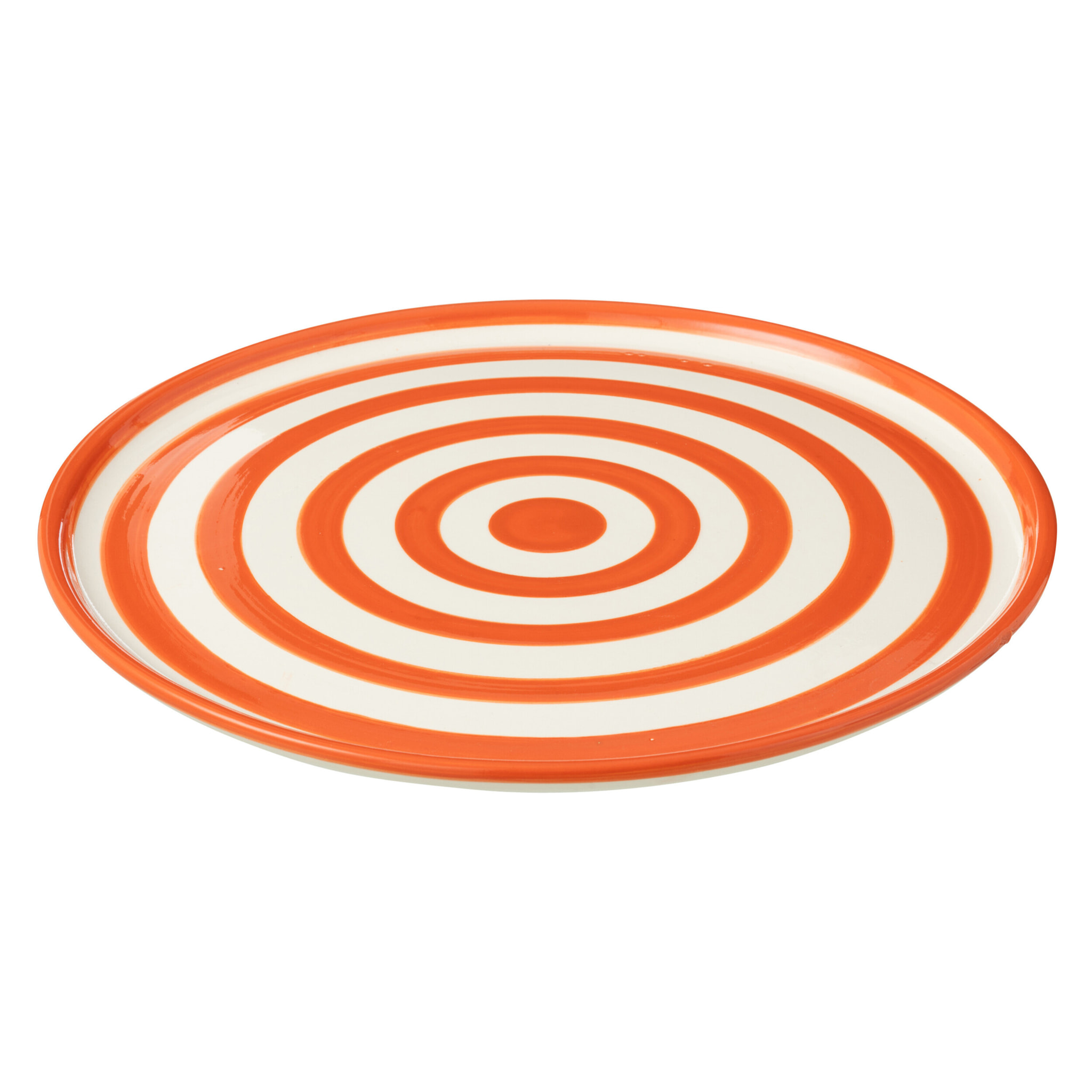 J-Line assiette Granada Stripes - céramique - blanc/orange