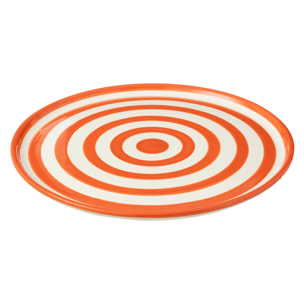 J-Line assiette Granada Stripes - céramique - blanc/orange