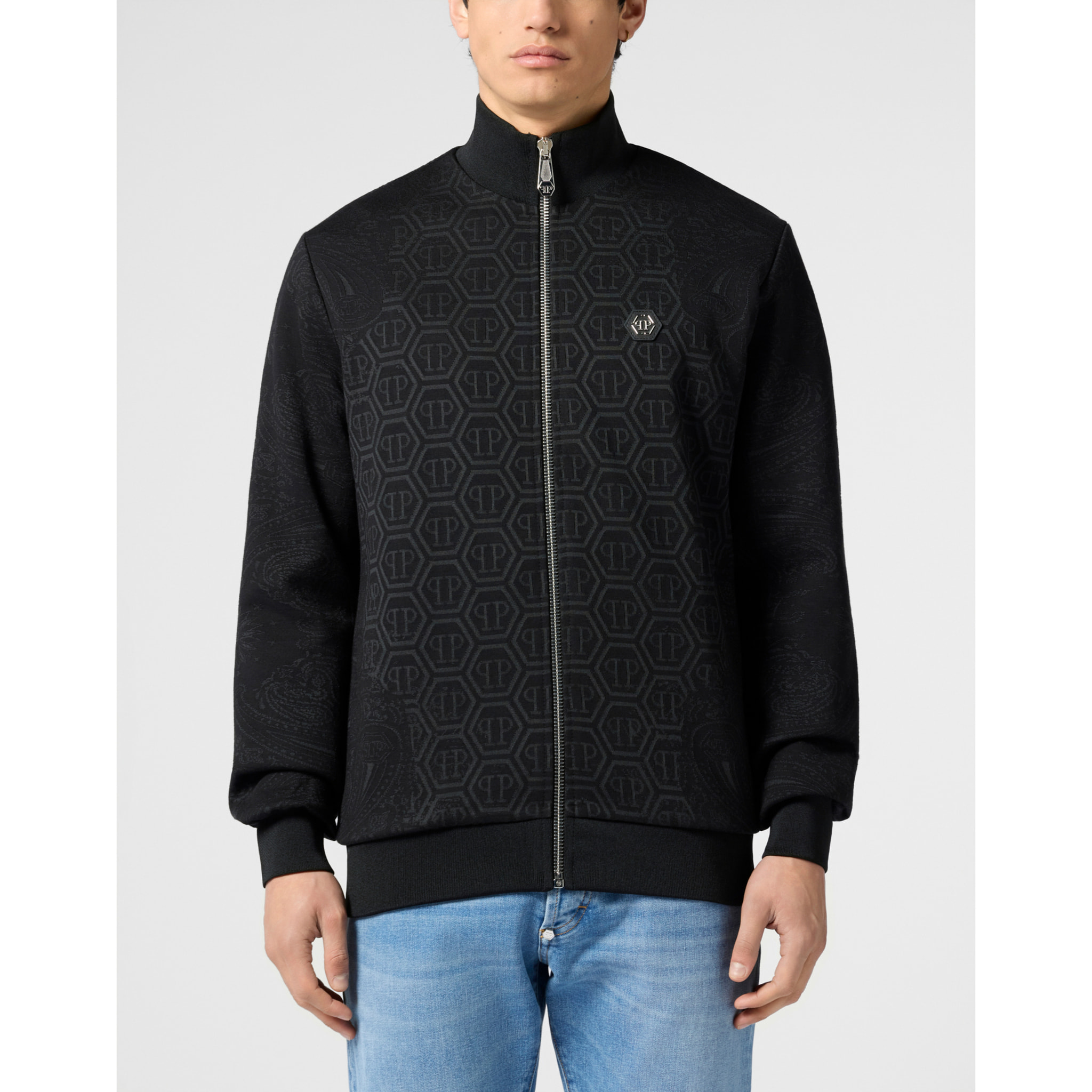 PHILIPP PLEIN Tracksuit Jacket Jacquard Monogram Paisley