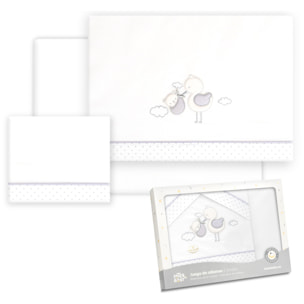 Triptico Coche Cigueña Oso Bco/Gris