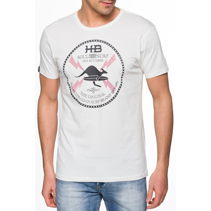 T-shirt in cotone 150 gr Hot Buttered Soulsurf Colore Bianco.