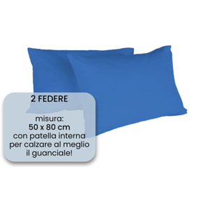 COPPIA FEDERE MAX COLOR, 100% Cotone, Made in Italy - BLU ROYAL