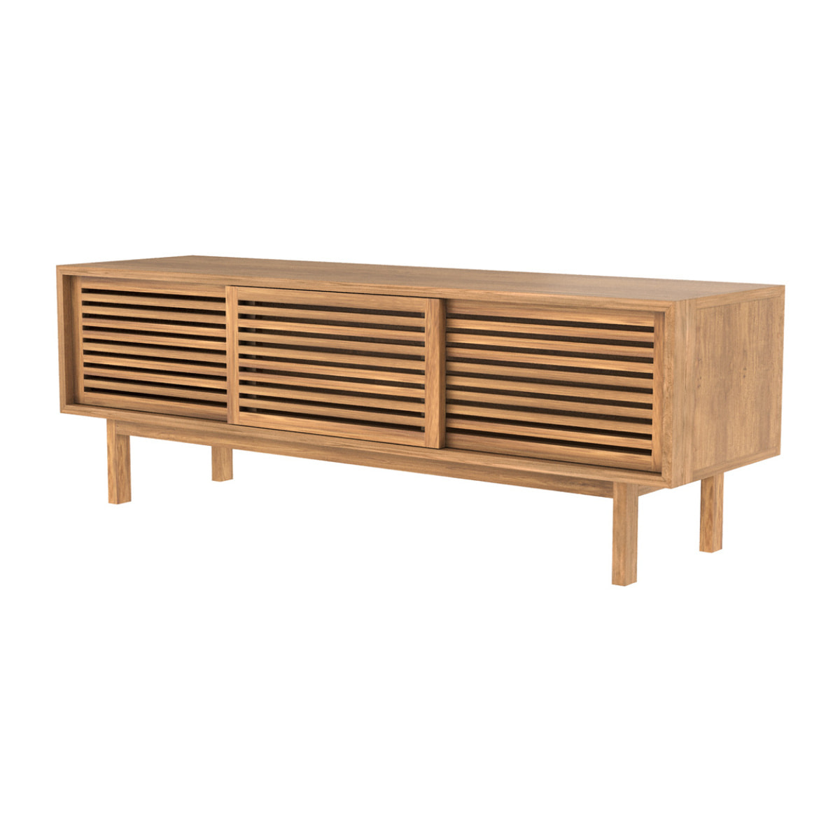 Meuble TV en bois de teck 140 cm - Bormes