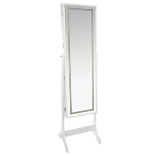 Armoire à bijoux LED "Bettany" blanc 47x155cm