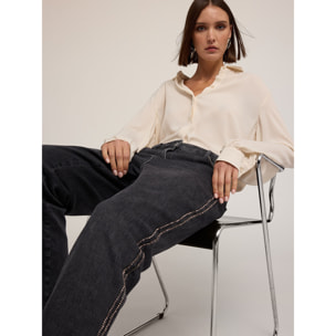 Motivi - Camisa fluida con botonadura trasera - Blanco