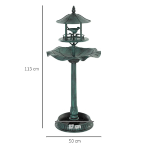 Bain d'oiseaux abreuvoir pour oiseaux jardinière 3 en 1 dim. Ø 50 x 113H cm polypropylène vert antique