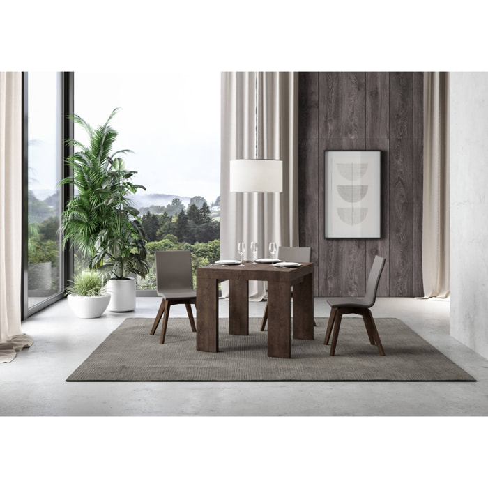 Table extensible 90x90/246 cm Roxell Premium Noyer