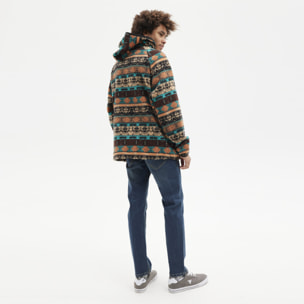 Sudadera de felpa tipo borreguito con capucha y media cremallera DALTON Hydroponic