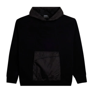 Felpa con cappuccio e tascone asimmetrico rip-stop