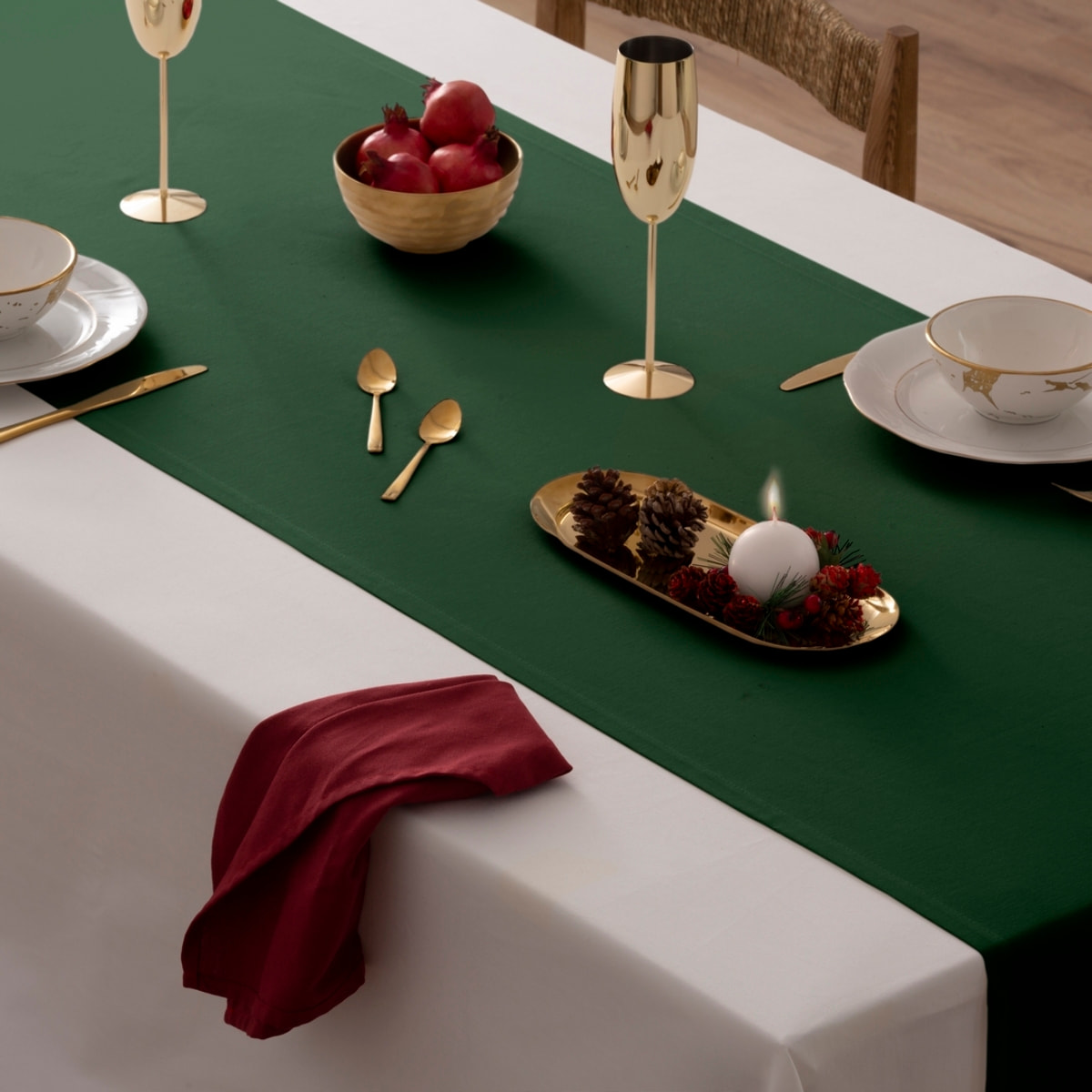 Chemin de table CHRISTMAS VERT