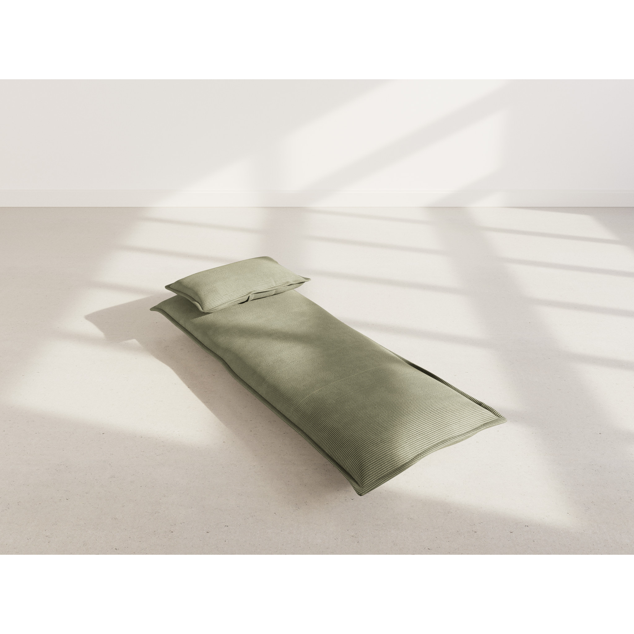 Candice - Banquette 1 place convertible clic-clac en velours côtelé - Vert