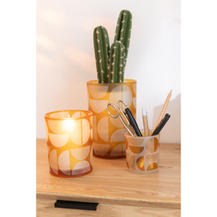 J-Line photophore Demi Cercles - verre - orange - small - 2 pcs