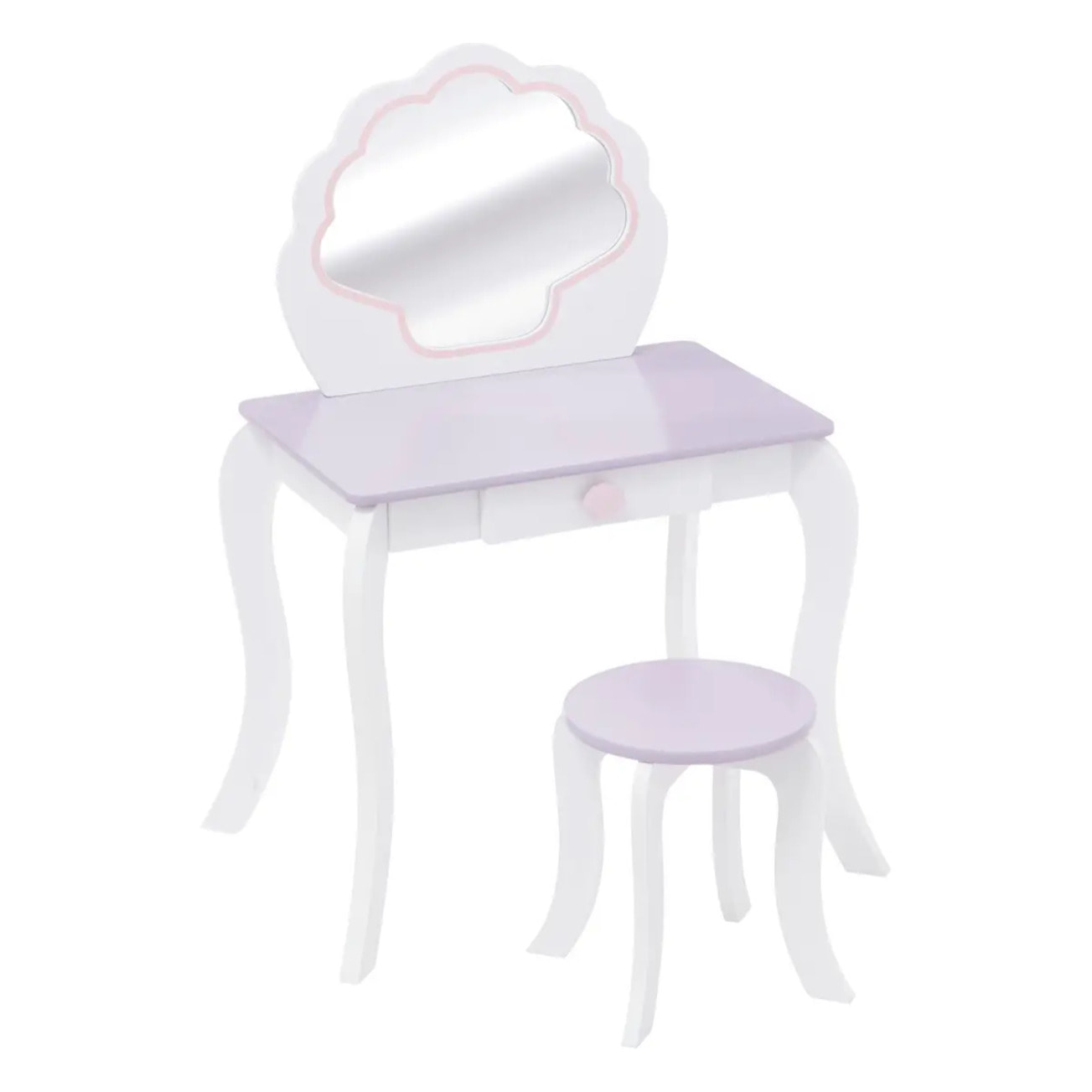 Coiffeuse et tabouret enfant "Sirène" L70,5cm blanc