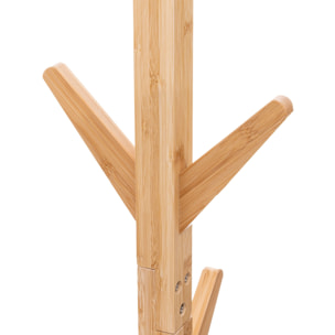 Perchero árbol en madera de bambú con 8 varillas