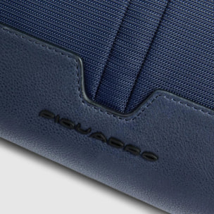 Piquadro Marsupio espandibile in tessuto riciclato e pelle con protezione RFID