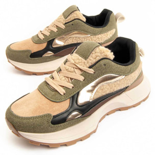 Sneaker De Plataforma - Verde - Altura: 3 Cm