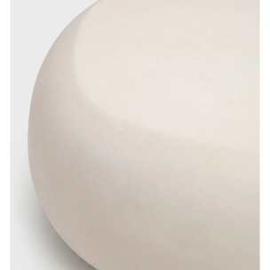 Table basse ovale écrue en fibre d'argile effet béton 105 cm - Maui