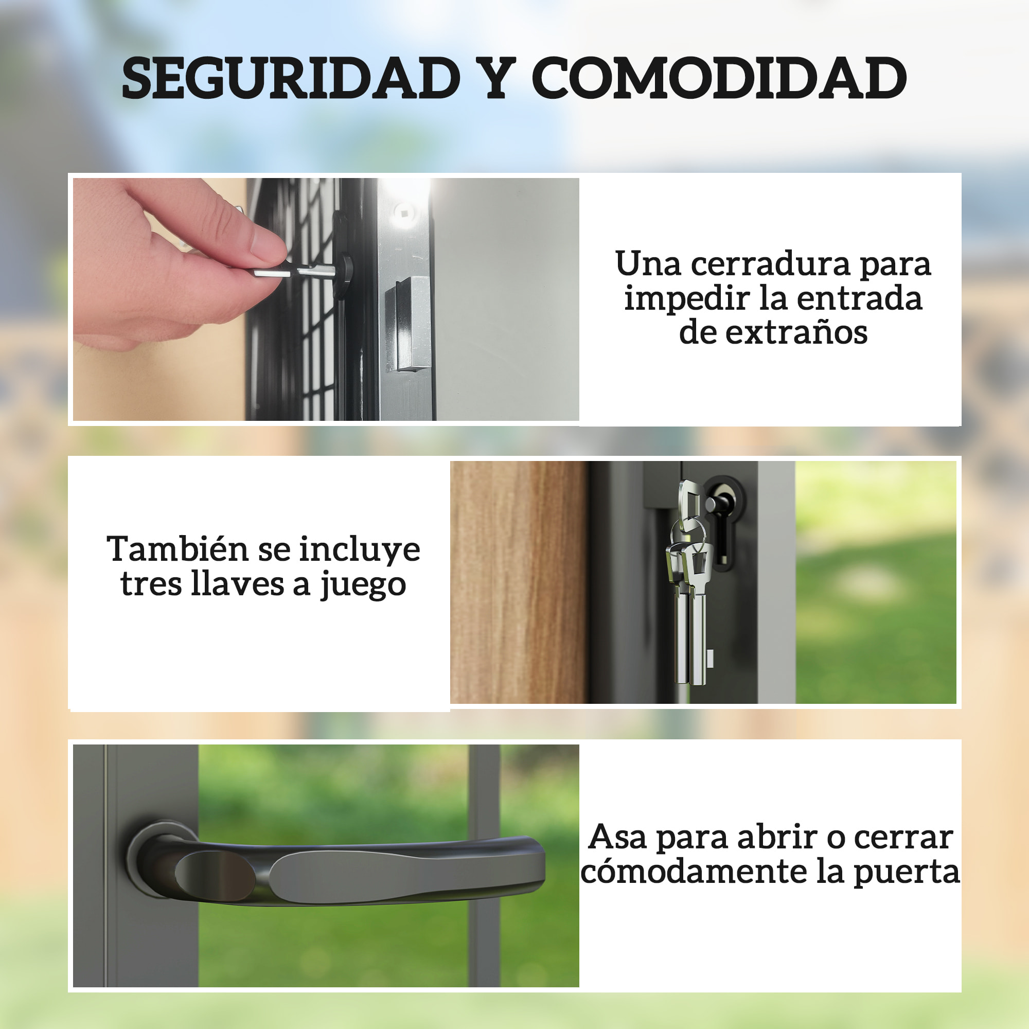 Puerta de Jardín 147,5x89 cm Puerta para Valla de Barra de Acero Galvanizado con Asa Cerradura y 3 Llaves para Exterior Patio Negro