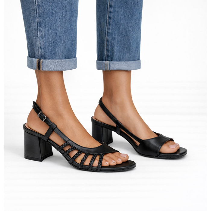 Sandali cinturino regolabile - tacco 7,5 cm