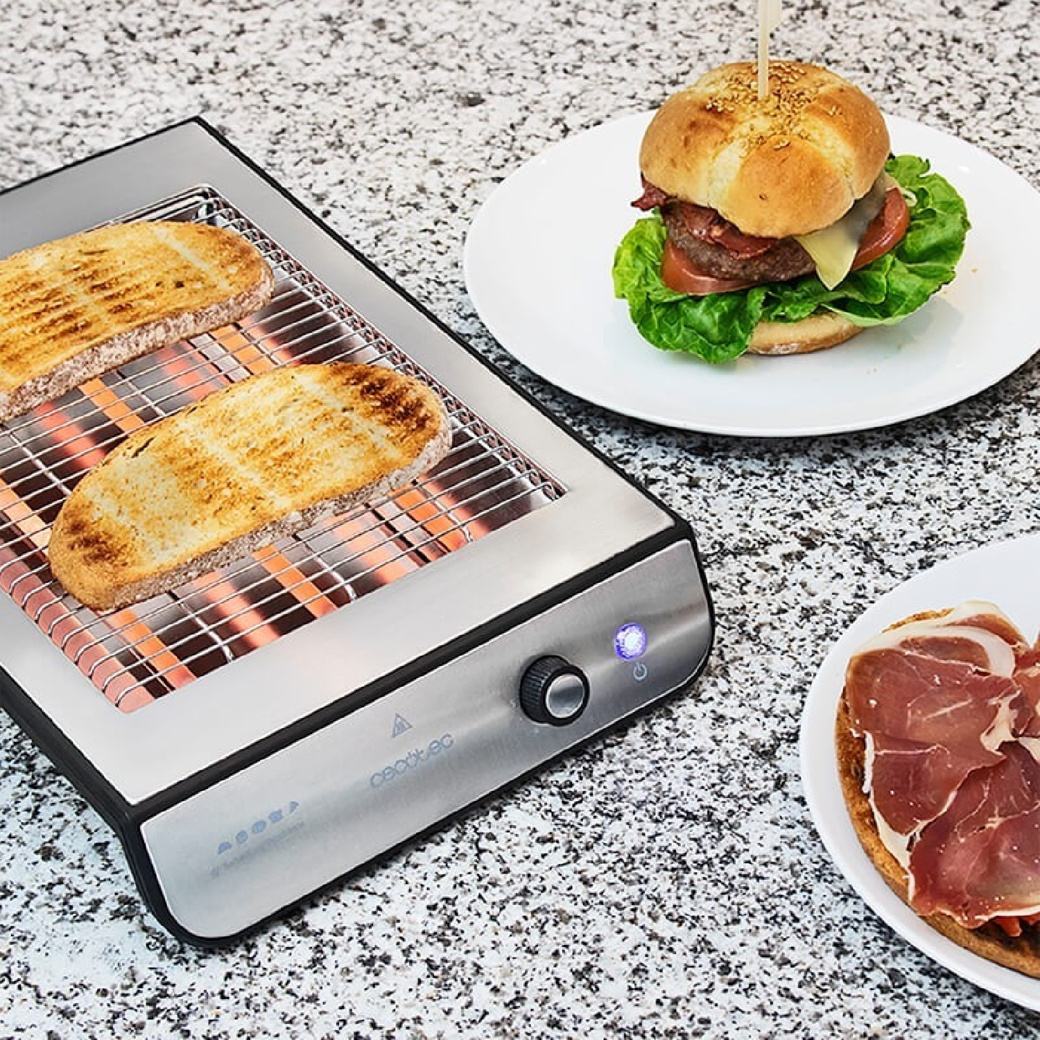 Cecotec Grille-pain plat Turbo EasyToast Inox