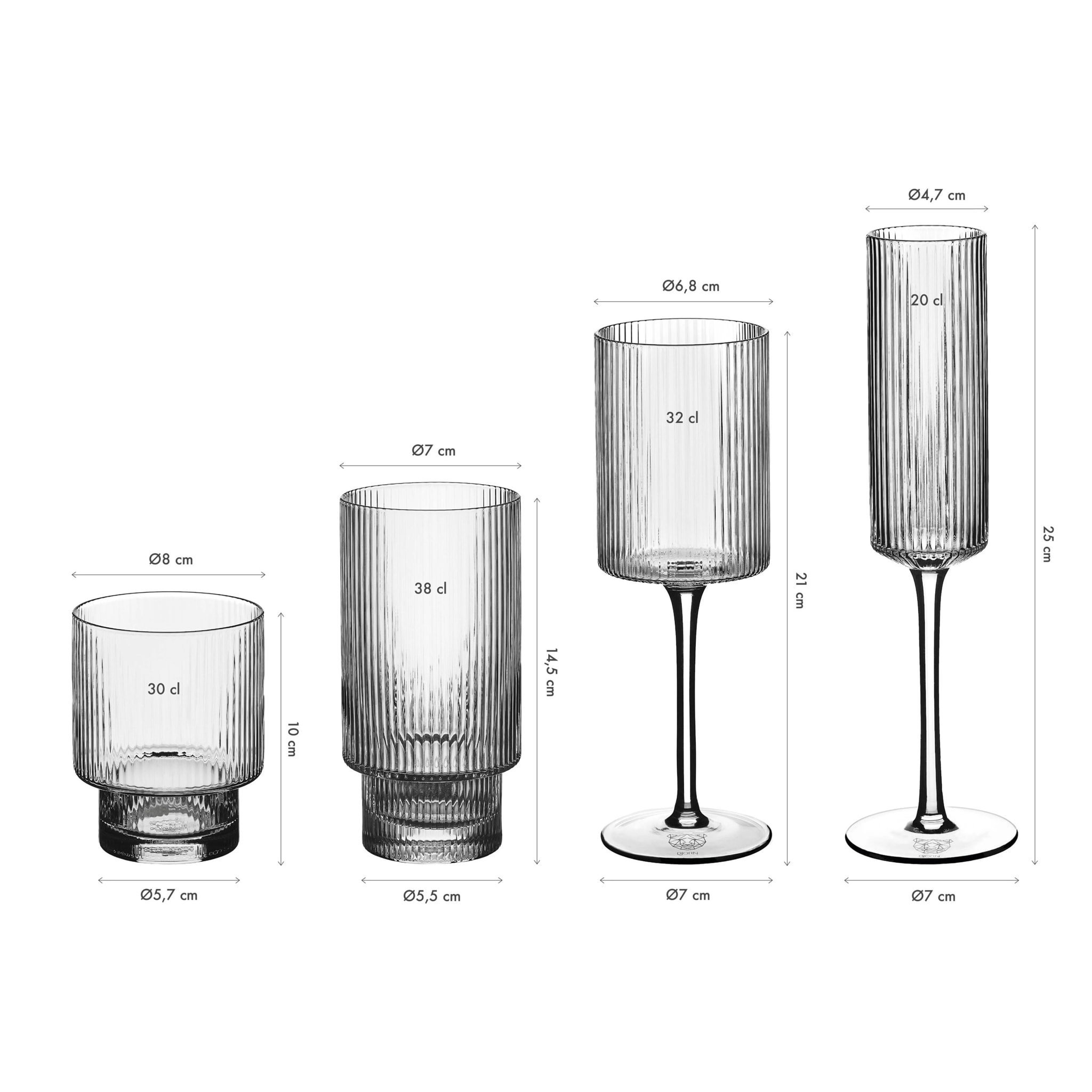 Set de verres complet LINJE - 24 pièces