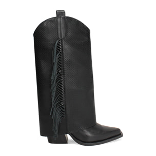 Botas texanas negras tacón 8 cm