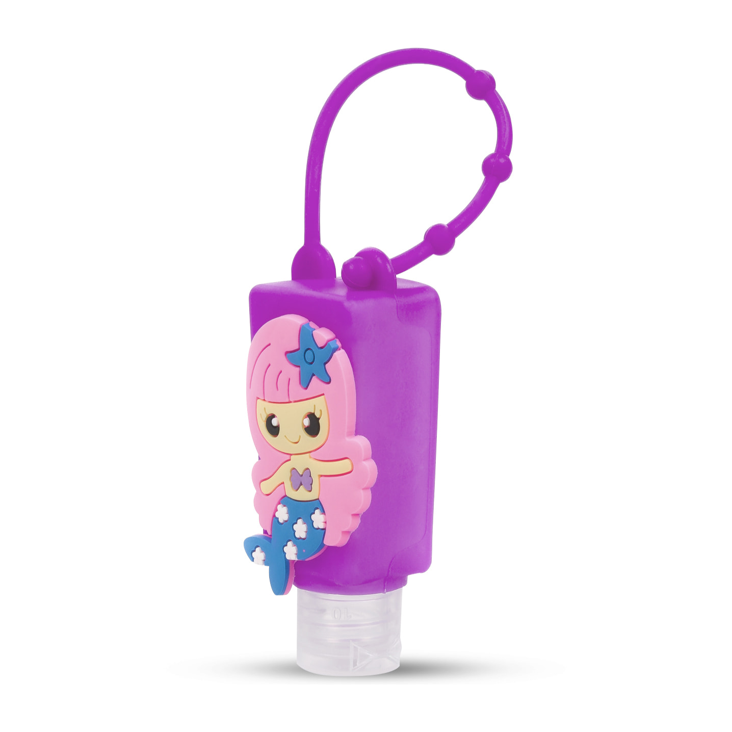 Portachiavi Bottiglia disinfettante per le mani alcool ricaricabile 30ml. Design sirena.