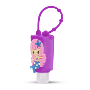 Portachiavi Bottiglia disinfettante per le mani alcool ricaricabile 30ml. Design sirena.