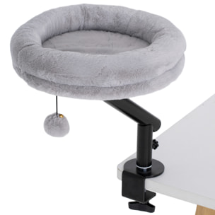 Lit de bureau pour chat pivotant réglable déhoussable gris