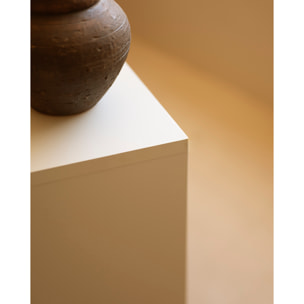 Mueble auxiliar de madera lacada en tono beige con 1 estante y 2 separadores Alto: 74 Largo: 80 Ancho: 20